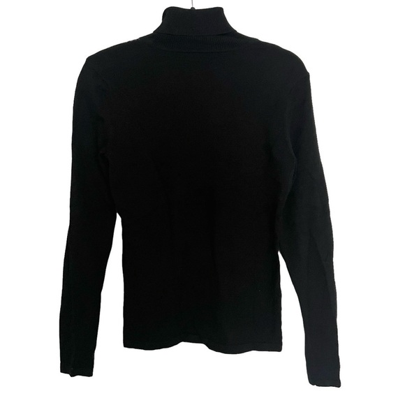 Lauren Ralph Lauren Black Gray Turtleneck Sweater Petite Medium - Picture 2 of 9